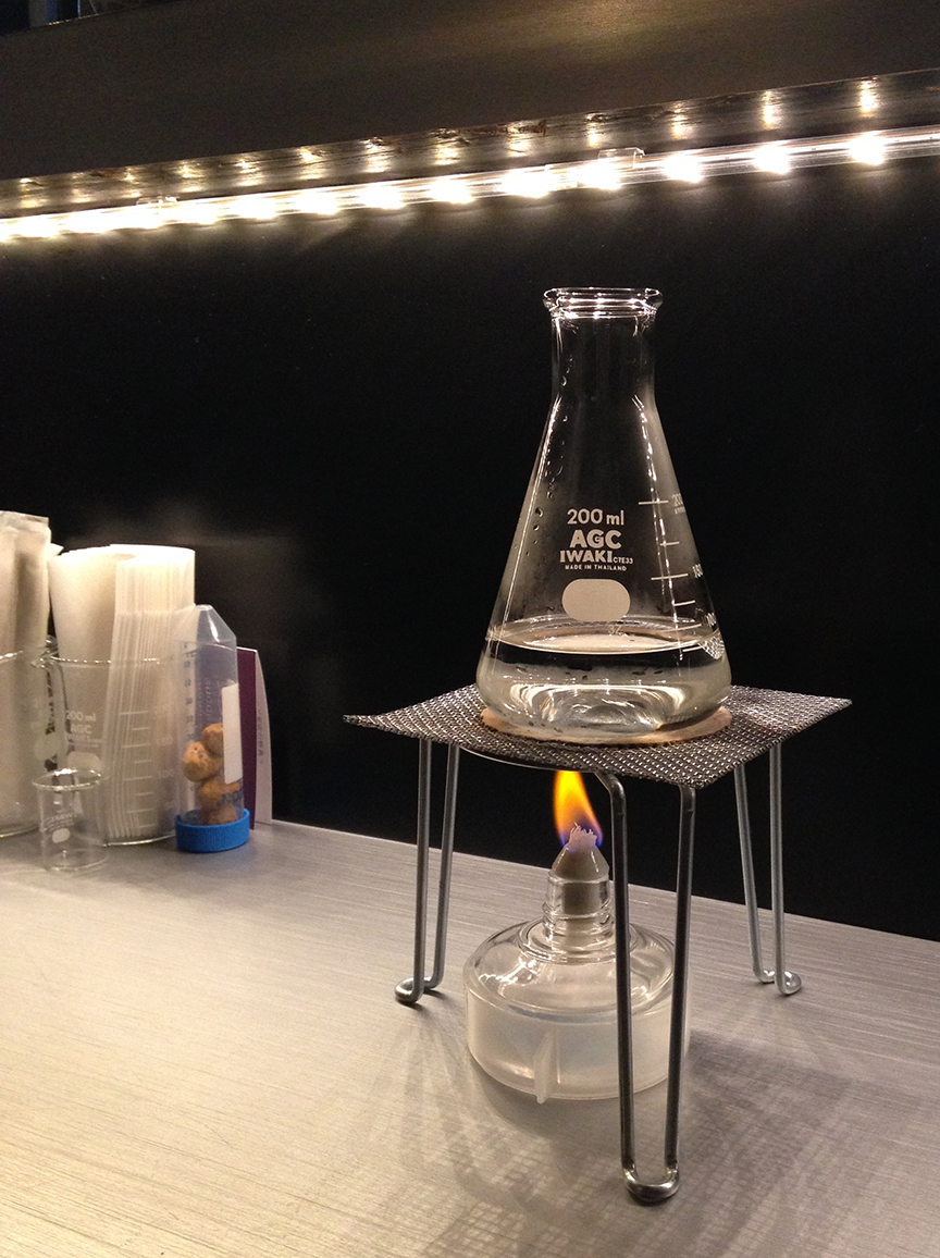 Your chosen of saké comes with its own Bunsen burner, so you can warm it to the ideal temperature.