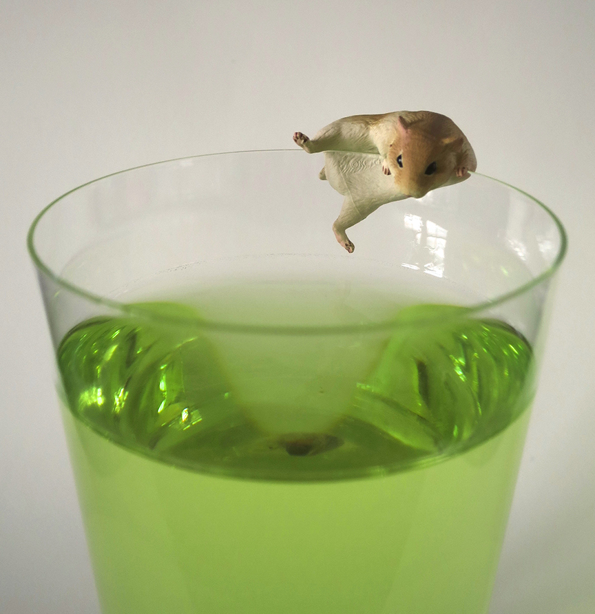 but once you get used to the idea of sharing your libation with a plastic rodent, you'll never want to hoist a cold one without it!