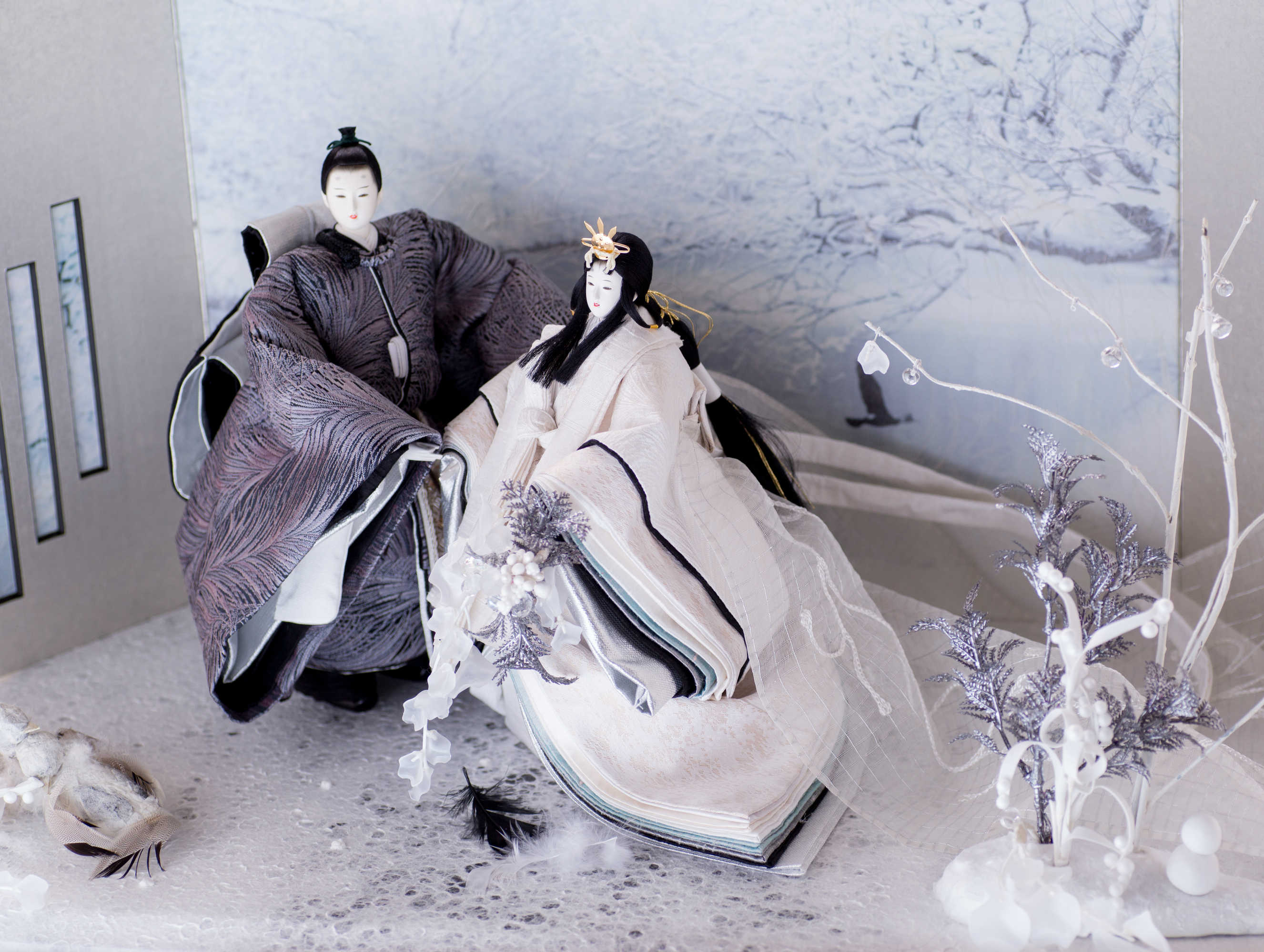 Winter hina-sama dolls for hina matsuri Girls' Day