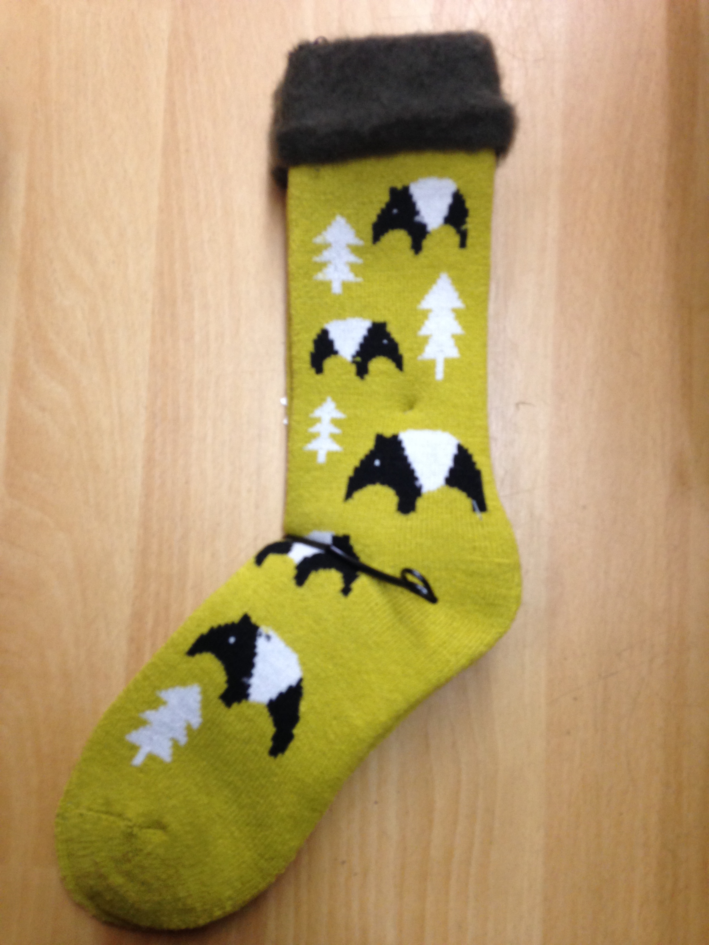 Tapirs + coniferous trees of the far north + chartreuse = let's design the WTFiest socks ever