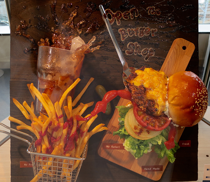 Naturally, there had to be an exploding burger...