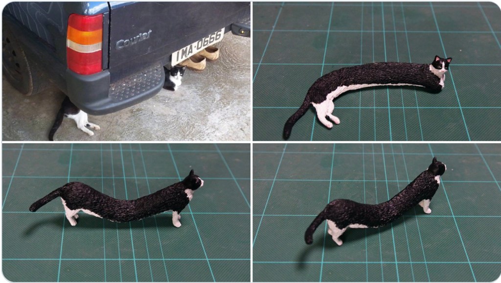 @Meetissai sculpture of imaginary long cat standing