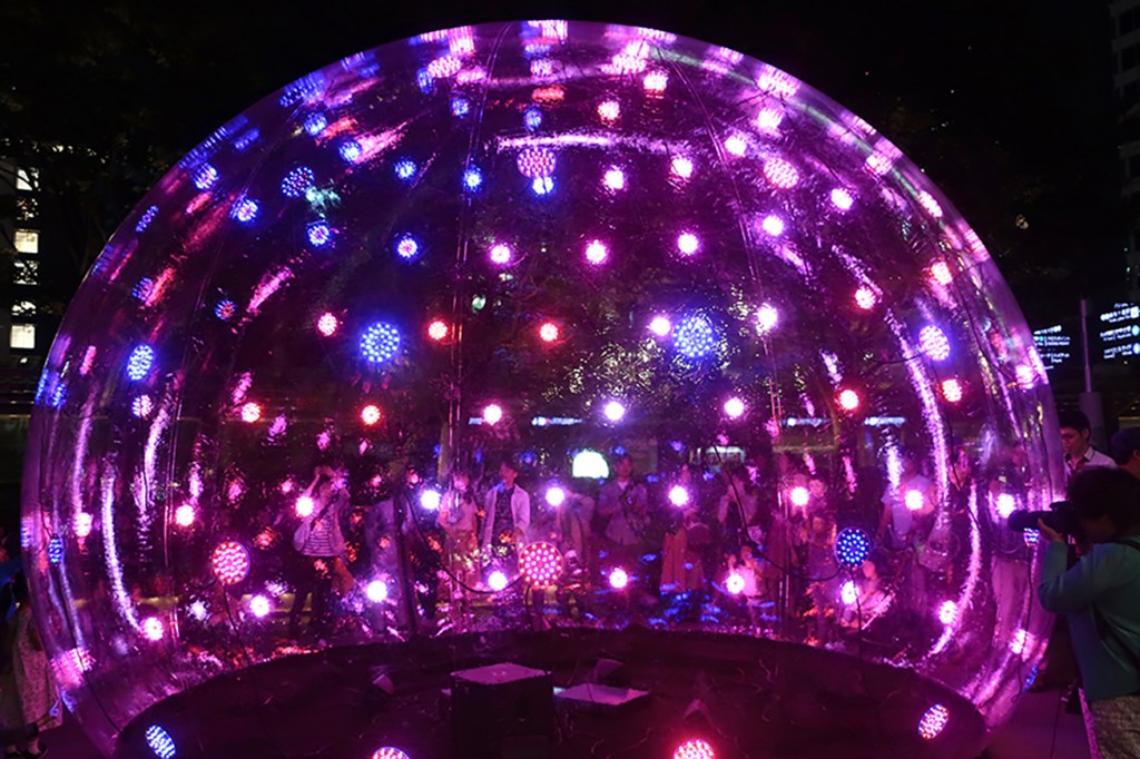 Lighted dome art piece at Roppongi Art Night
