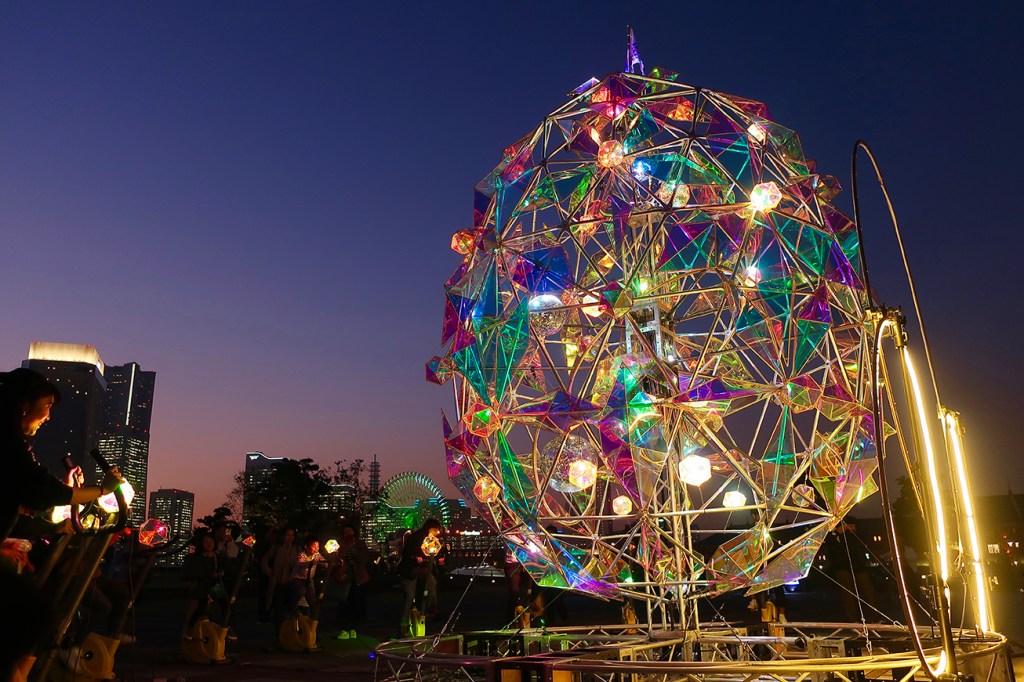 Egg art piece at Yokohama Smart Illumination