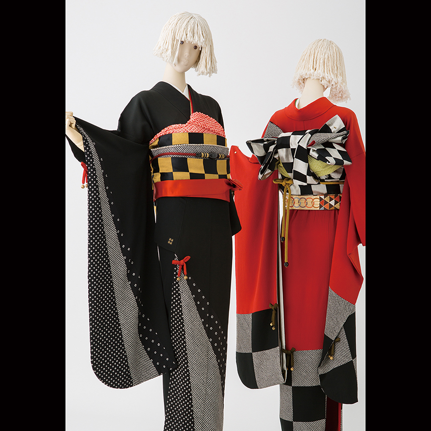 Shito Hisayo black and red furisode