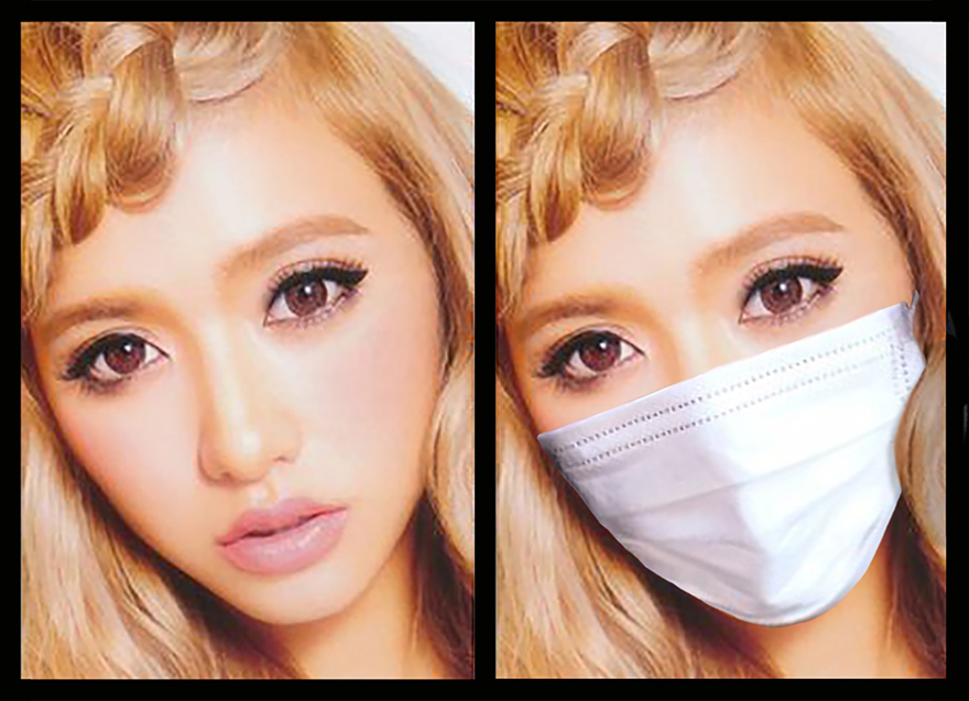 Japanese woman wearing face mask