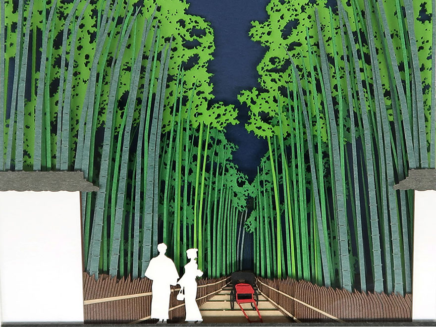 Notepad from Omoshiroi online store that reveals Arashiyama bamboo grove as it's used