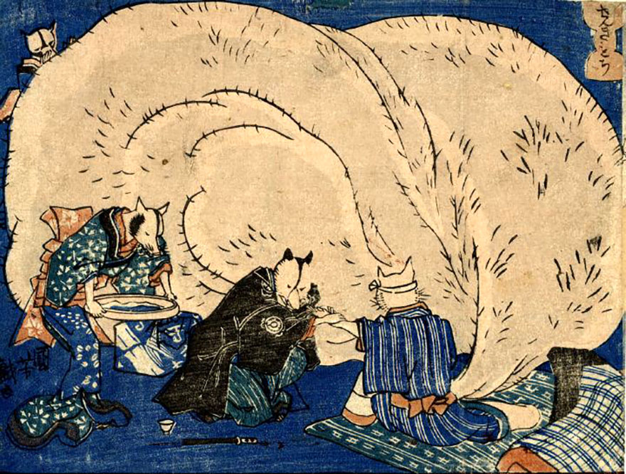 Kuniyoshi tanuki woodblock print