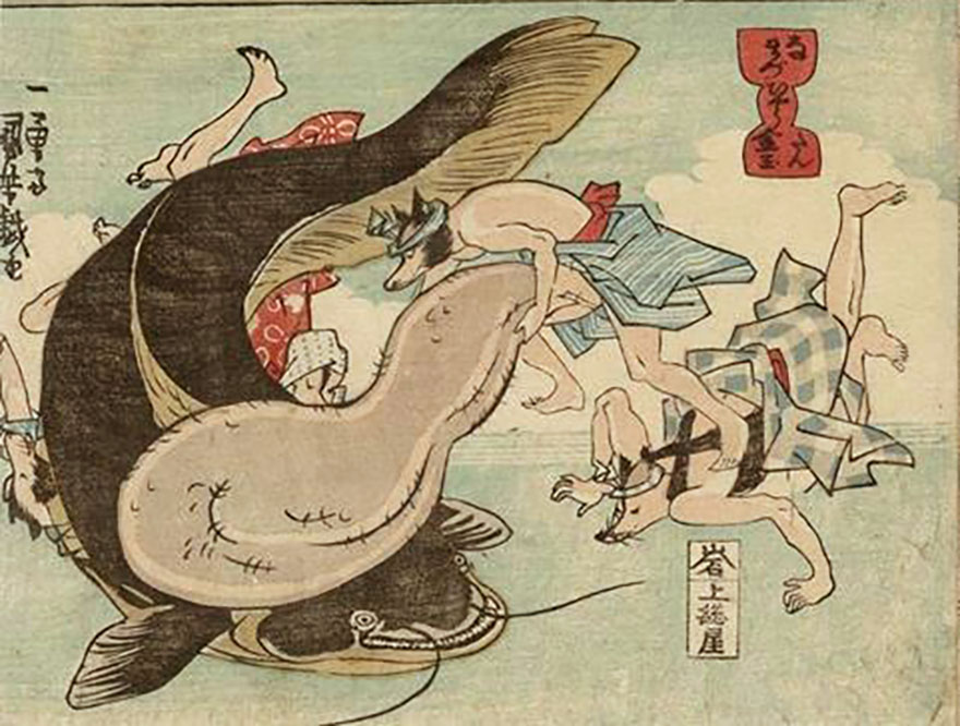 Kuniyoshi tanuki woodblock print