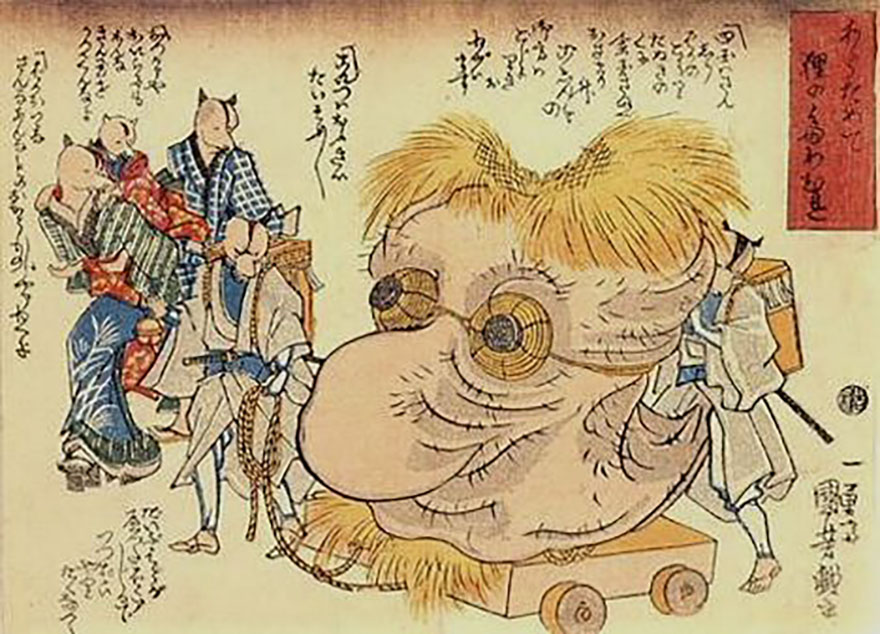 Kuniyoshi tanuki woodblock print