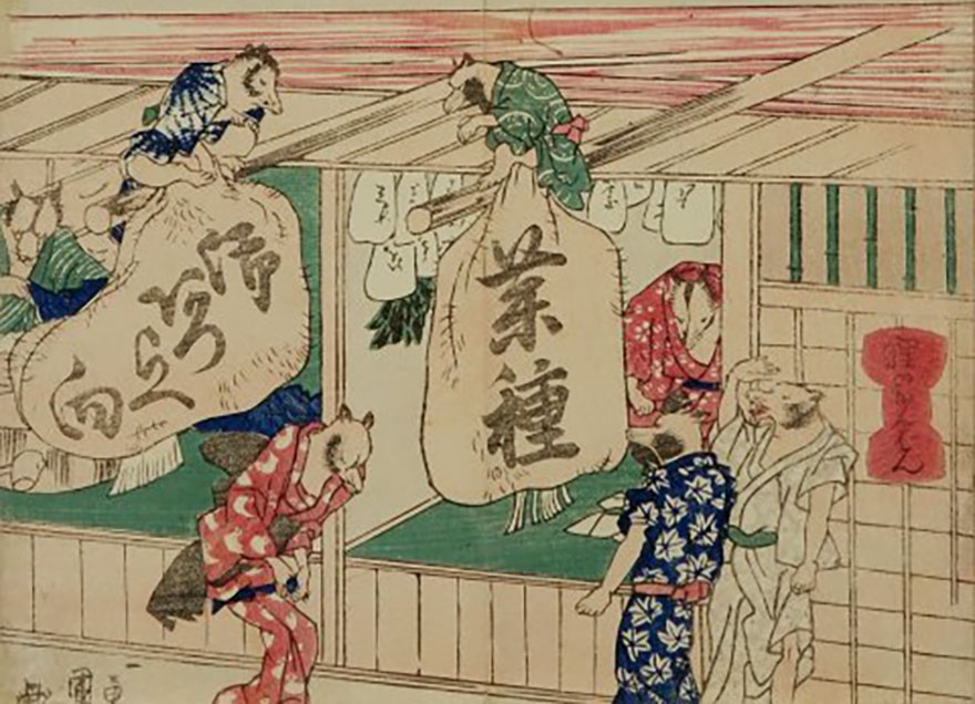 Kuniyoshi tanuki woodblock print