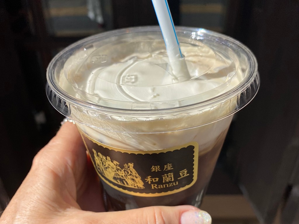 Iced cafe latte from the Ginza Ranzu coffee shop