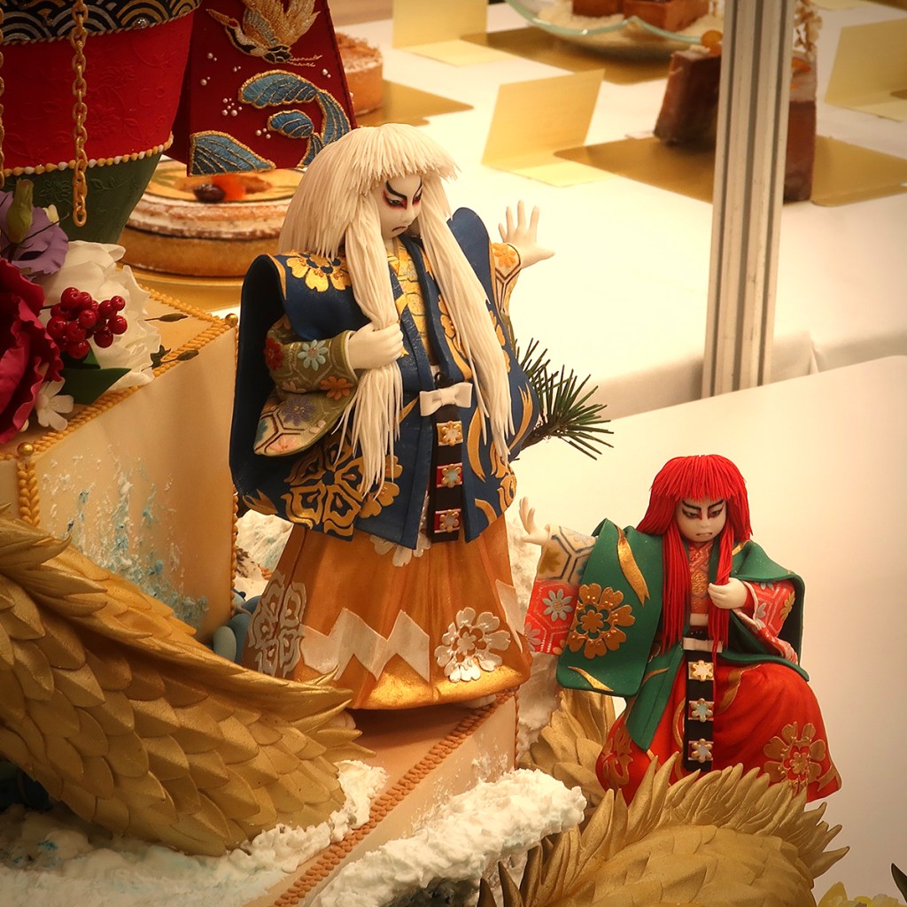 Detail of multi-tiered cake at the Japan Cake Show Tokyo