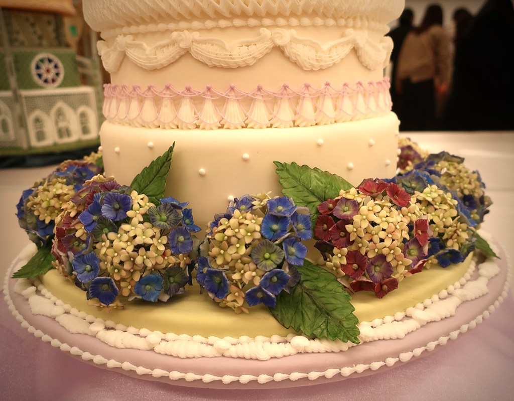 Detail of multi-tiered cake at the Japan Cake Show Tokyo
