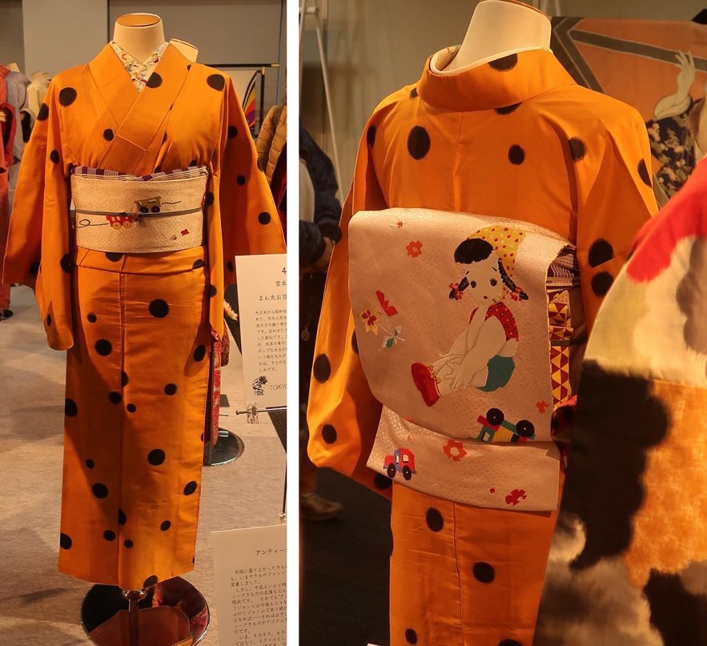 Kimono coordination displayed on mannequin at the Tokyo Kimono Show 2023