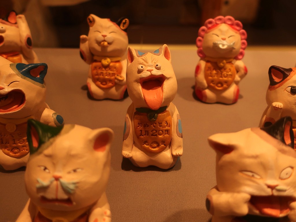 Art installation at Hotel Gajoen exhibit "Lucky subjects and Symbols in Japanese Art" by Wajin Mori